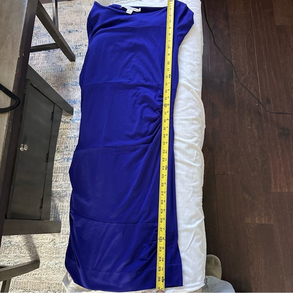 Diane von Furstenberg Joy Dress Size 14 Purple Sheath Long Sleeve - Picture 16 of 16